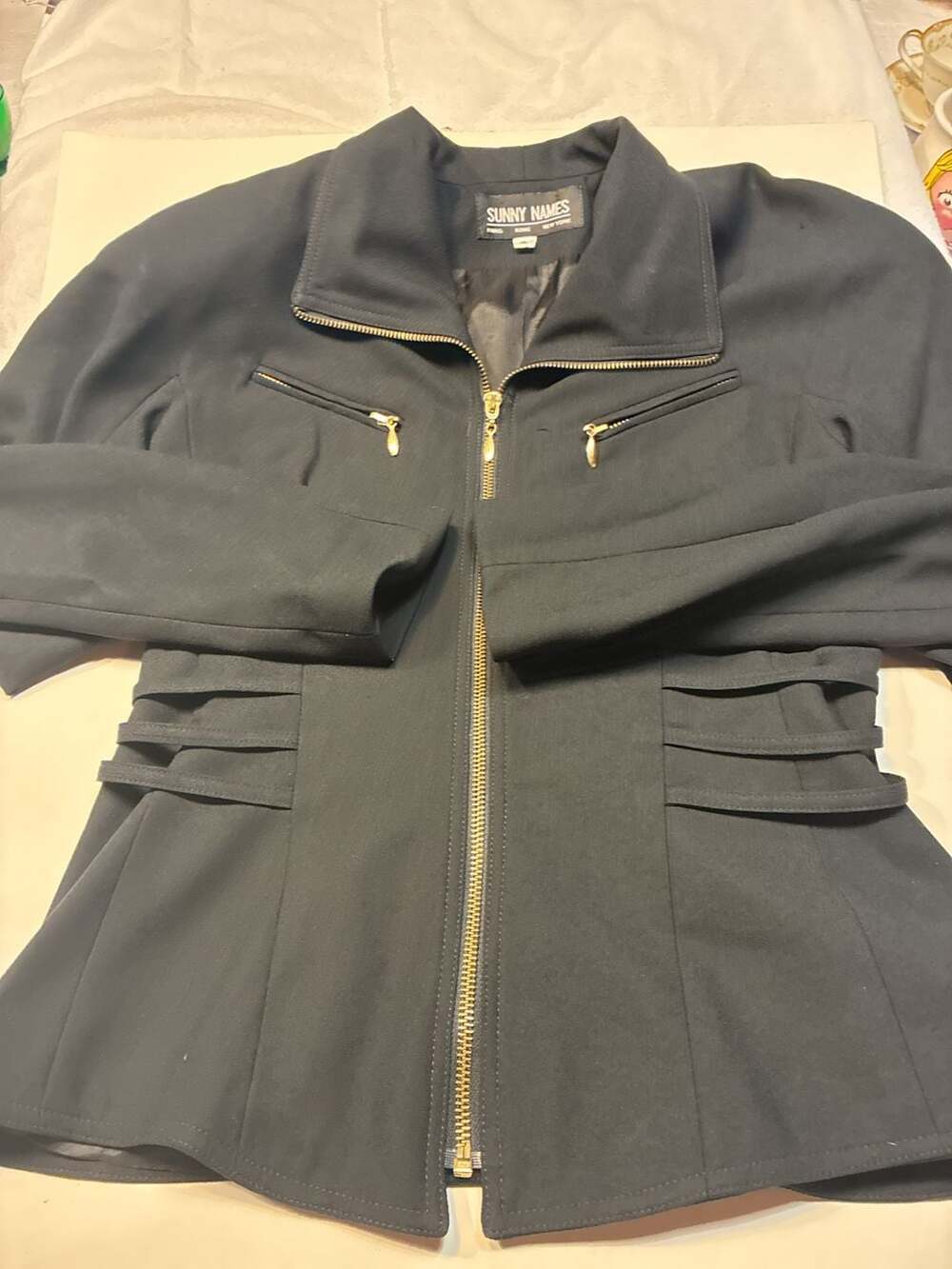 Sunny Names Black Full Zip Jacket Size 4